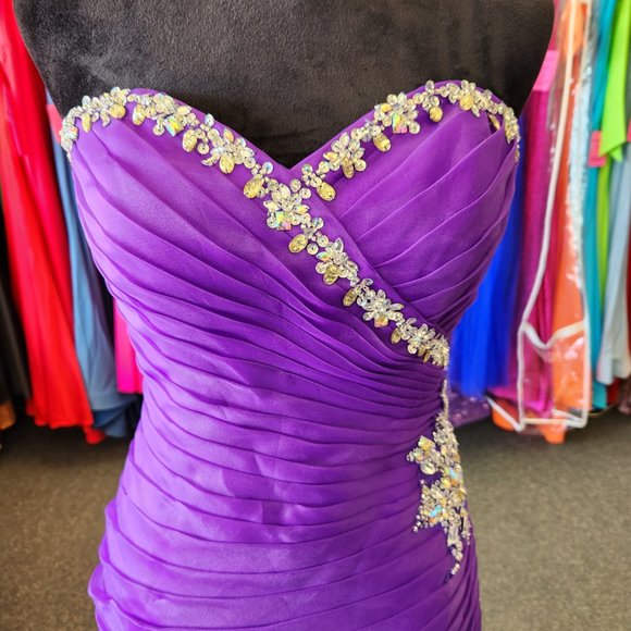 Mori Lee 93022 Bright Purple Size 10 Prom Dress/Formal Gown - Picture 2 of 7